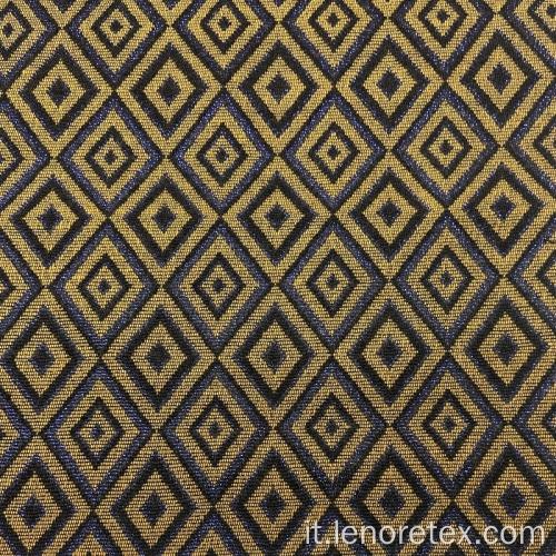 Tessuto jacquard intessuto in poliestere acrilico oro metallizzato Lurex